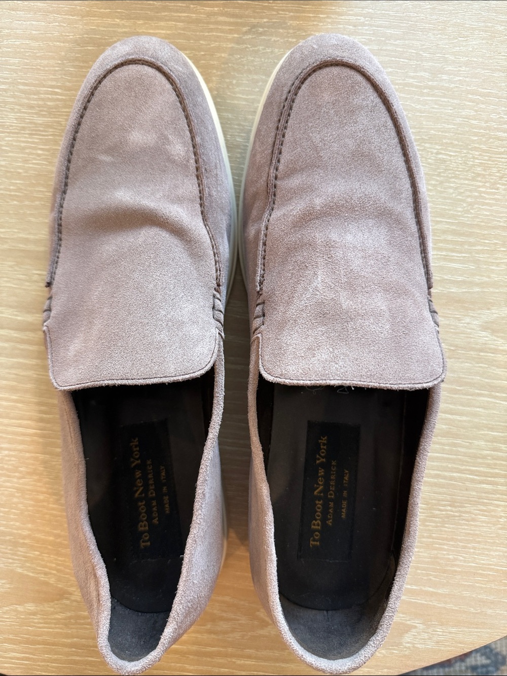To Boot New York Adam Derrick Men's Suede Loafers in Taupe